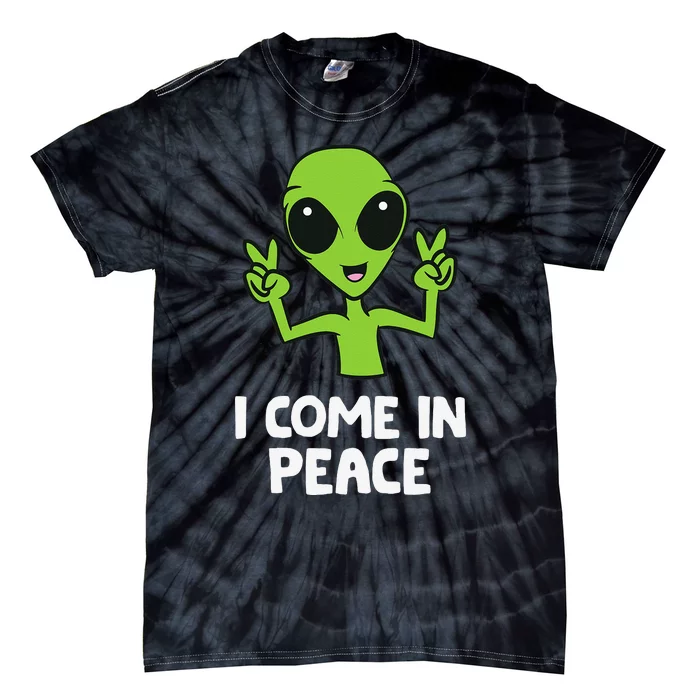 I Come In Peace Space Rave EDM Music Alien Tie-Dye T-Shirt