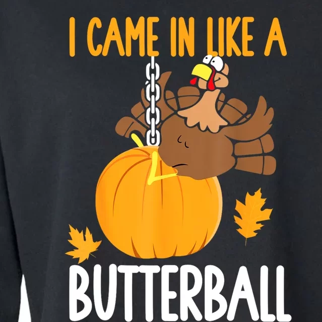 I Came In Like A Butterball Funny Thanksgiving Cropped Pullover Crew