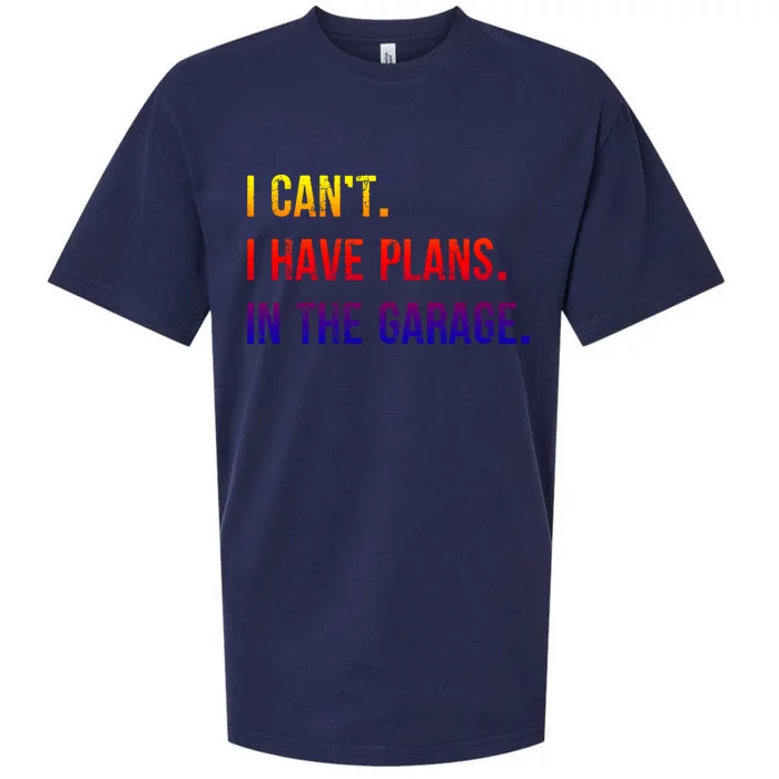 I Cant I Have Plans In The Garage Gift Sueded Cloud Jersey T-Shirt