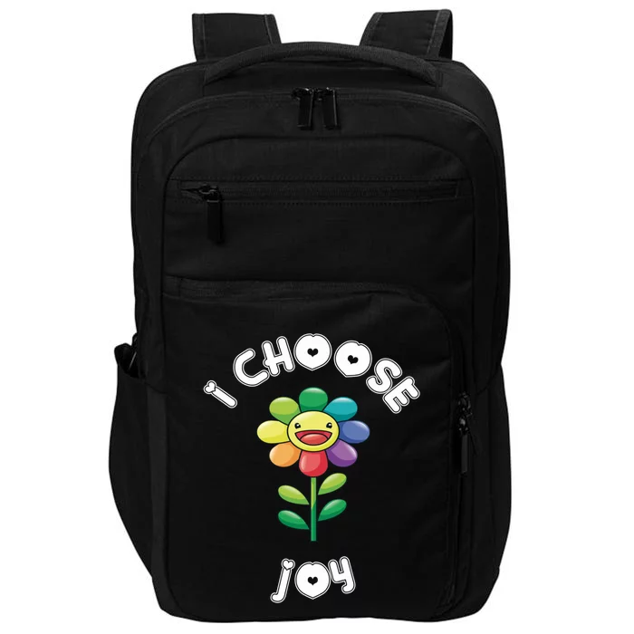 I Choose Joy Colorful Happy Sunflower Feel Good Uplift Gift Impact Tech Backpack