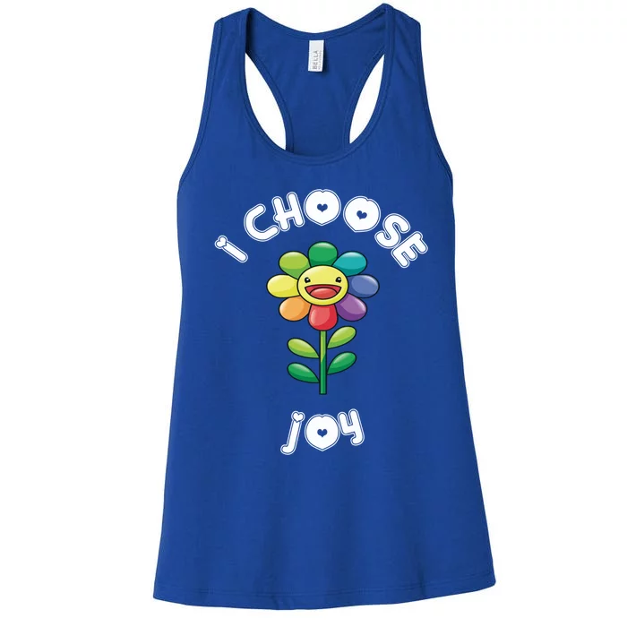 I Choose Joy Colorful Happy Sunflower Feel Good Uplift Gift Women's Racerback Tank