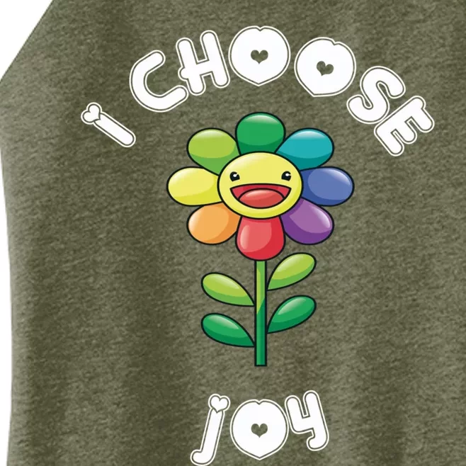 I Choose Joy Colorful Happy Sunflower Feel Good Uplift Gift Women’s Perfect Tri Rocker Tank