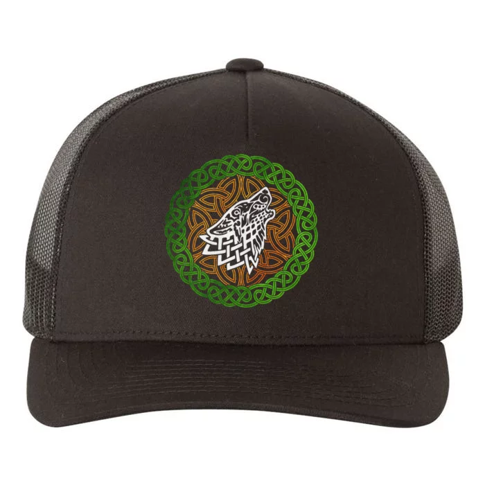 Ireland Celtic Knotwork Design Ornament Wolf Original Celtic Yupoong Adult 5-Panel Trucker Hat