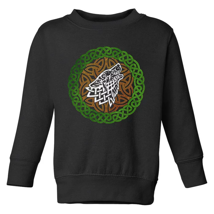 Ireland Celtic Knotwork Design Ornament Wolf Original Celtic Toddler Sweatshirt