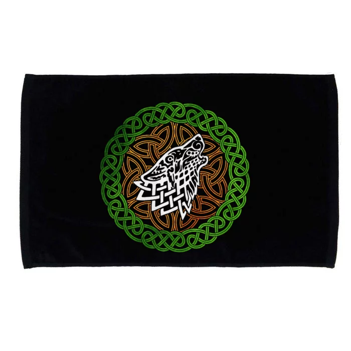 Ireland Celtic Knotwork Design Ornament Wolf Original Celtic Microfiber Hand Towel