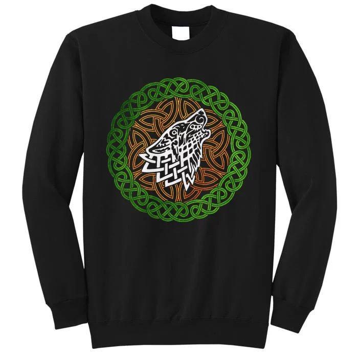 Ireland Celtic Knotwork Design Ornament Wolf Original Celtic Tall Sweatshirt