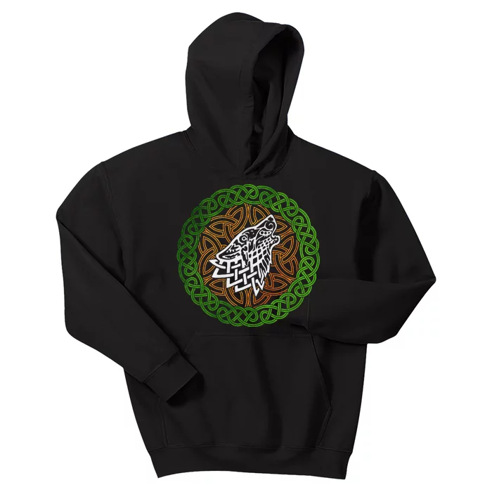 Ireland Celtic Knotwork Design Ornament Wolf Original Celtic Kids Hoodie