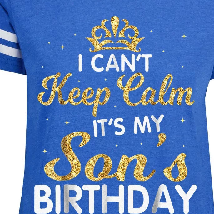 I Cant Keep Calm Its My Son Birthday Enza Ladies Jersey Football T-Shirt