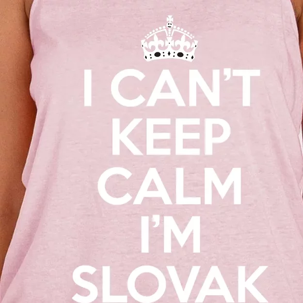 I Can't Keep Calm I'm Slovak Gift For Slovak Americans Women's Knotted Racerback Tank