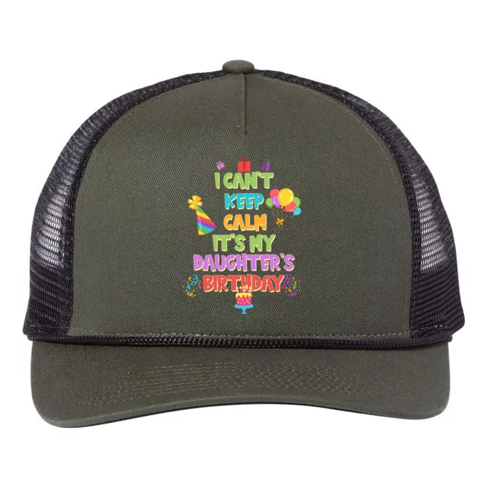 I Can't Keep Calm It's My Daughter's Birthday Retro Rope Trucker Hat Cap