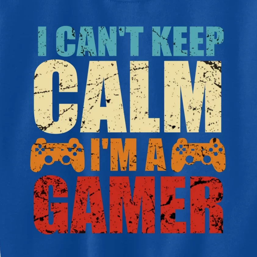 I Cant Keep Calm Im A Gamer Funny Retro Gaming Gift Kids Sweatshirt