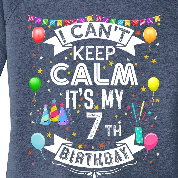 I Can't Keep Calm It's My 7th Birthday 7 Year Old Women's Perfect Tri Tunic Long Sleeve Shirt