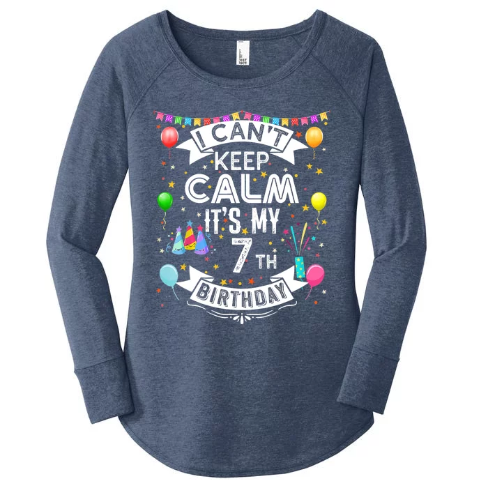 I Can't Keep Calm It's My 7th Birthday 7 Year Old Women's Perfect Tri Tunic Long Sleeve Shirt