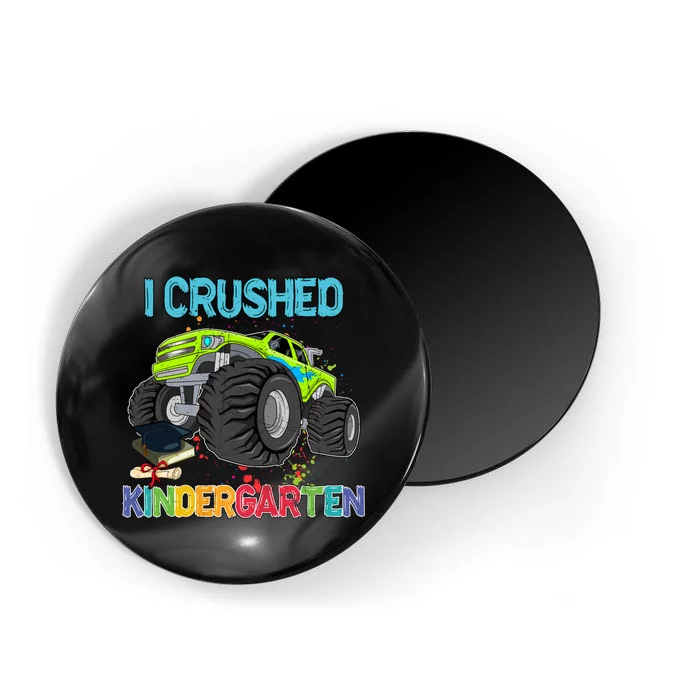 I Crushed Kindergarten Monster Truck Graduation Gifts Boy Magnet