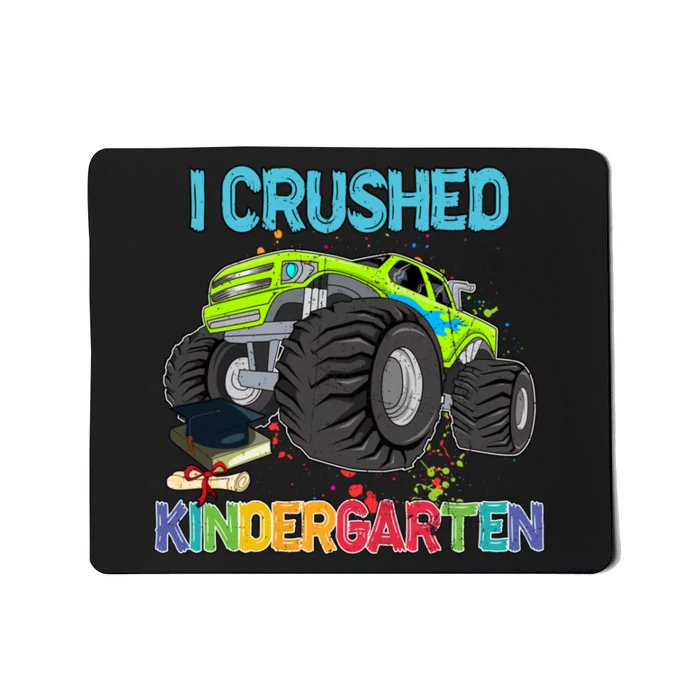 I Crushed Kindergarten Monster Truck Graduation Gifts Boy Mousepad