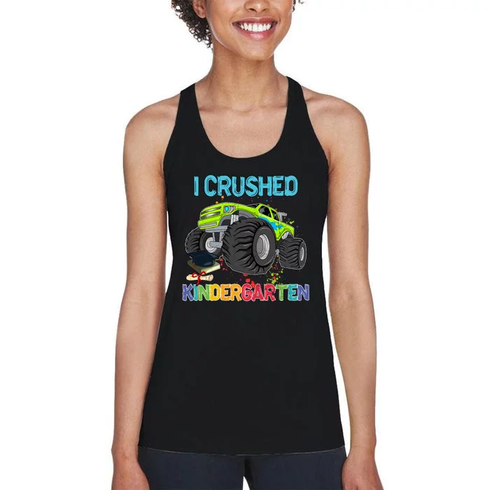 I Crushed Kindergarten Monster Truck Graduation Gifts Boy Women's Racerback Tank