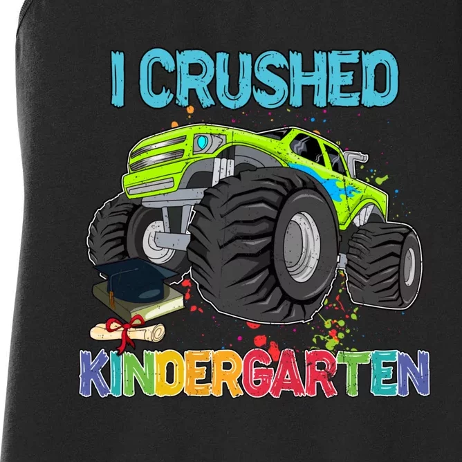 I Crushed Kindergarten Monster Truck Graduation Gifts Boy Women's Racerback Tank