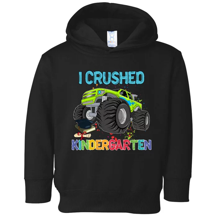 I Crushed Kindergarten Monster Truck Graduation Gifts Boy Toddler Hoodie