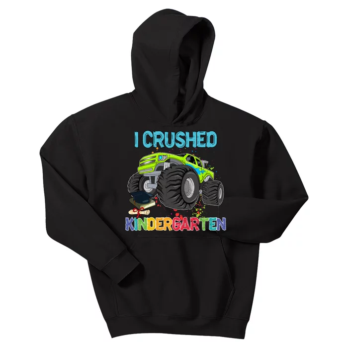 I Crushed Kindergarten Monster Truck Graduation Gifts Boy Kids Hoodie