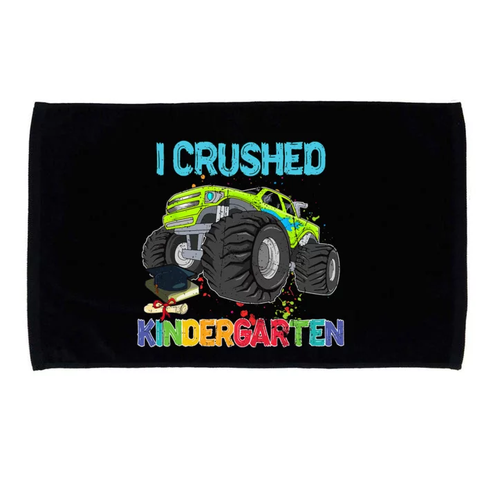 I Crushed Kindergarten Monster Truck Graduation Gifts Microfiber Hand Towel