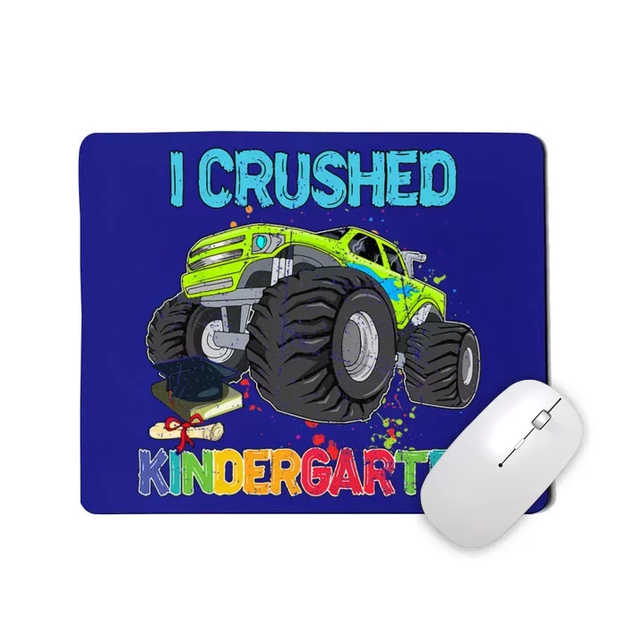 I Crushed Kindergarten Monster Truck Graduation Gifts Mousepad