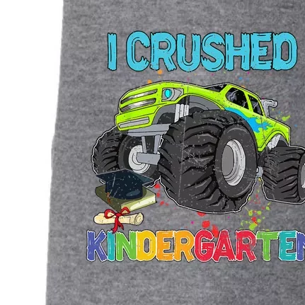 I Crushed Kindergarten Monster Truck Graduation Gifts Doggie 3-End Fleece Hoodie