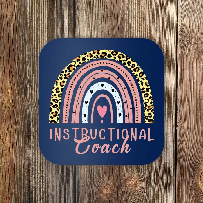 Instructional Coach Leopard Rainbow Appreciation Coaster