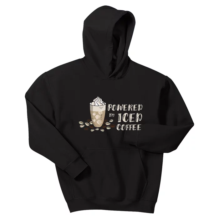 Iced Coffee Lover Powered Coffee Cup Cappuccino Bean Drink Kids Hoodie