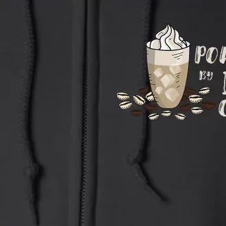 Iced Coffee Lover Powered Coffee Cup Cappuccino Bean Drink Full Zip Hoodie