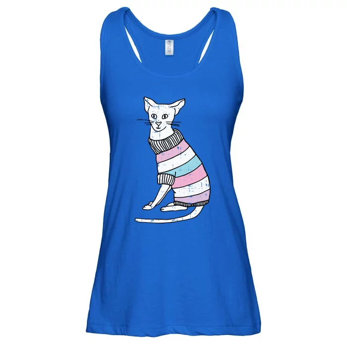 Intersexual Cat Lgbtq Pride Cute Kitten Kitty Proud Ally Gift Ladies Essential Flowy Tank