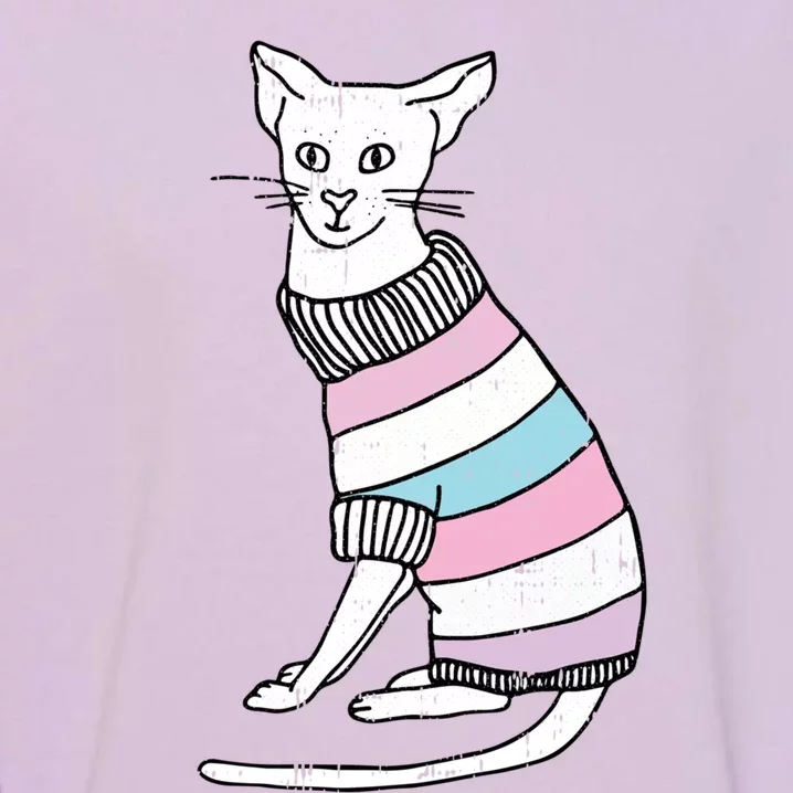 Intersexual Cat Lgbtq Pride Cute Kitten Kitty Proud Ally Gift Garment-Dyed Sweatshirt