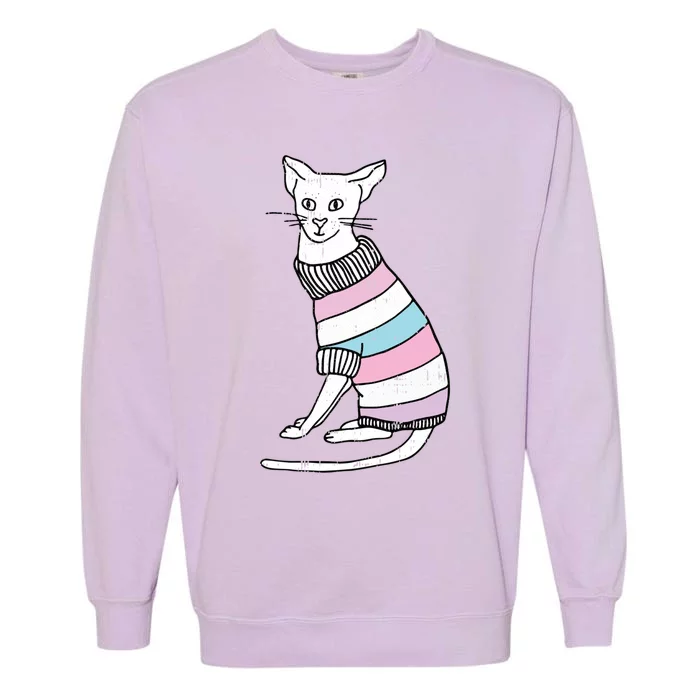 Intersexual Cat Lgbtq Pride Cute Kitten Kitty Proud Ally Gift Garment-Dyed Sweatshirt