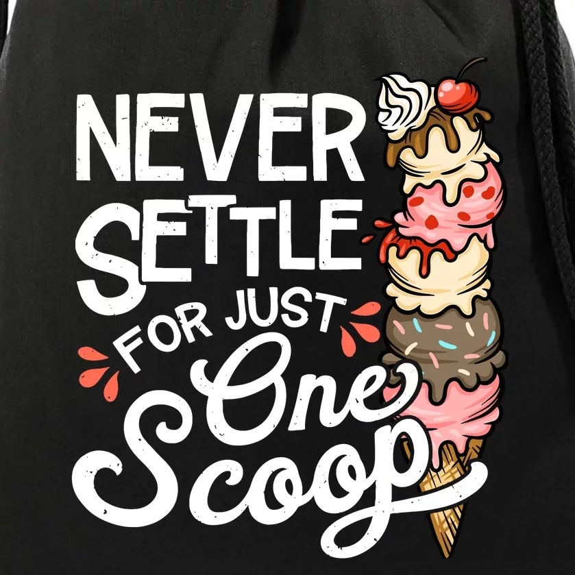 Ice Cream Lover Funny Dessert Lover Ice Cream Drawstring Bag