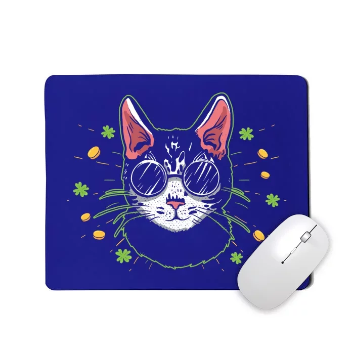 Irish Cat Lover Kitty Owner Saint Patricks Day Shamrock Funny Gift Mousepad