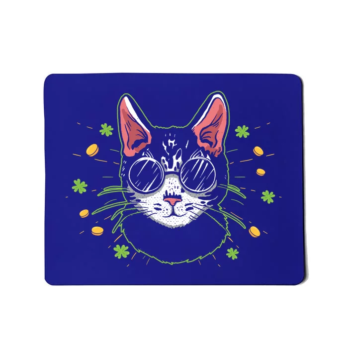 Irish Cat Lover Kitty Owner Saint Patricks Day Shamrock Funny Gift Mousepad