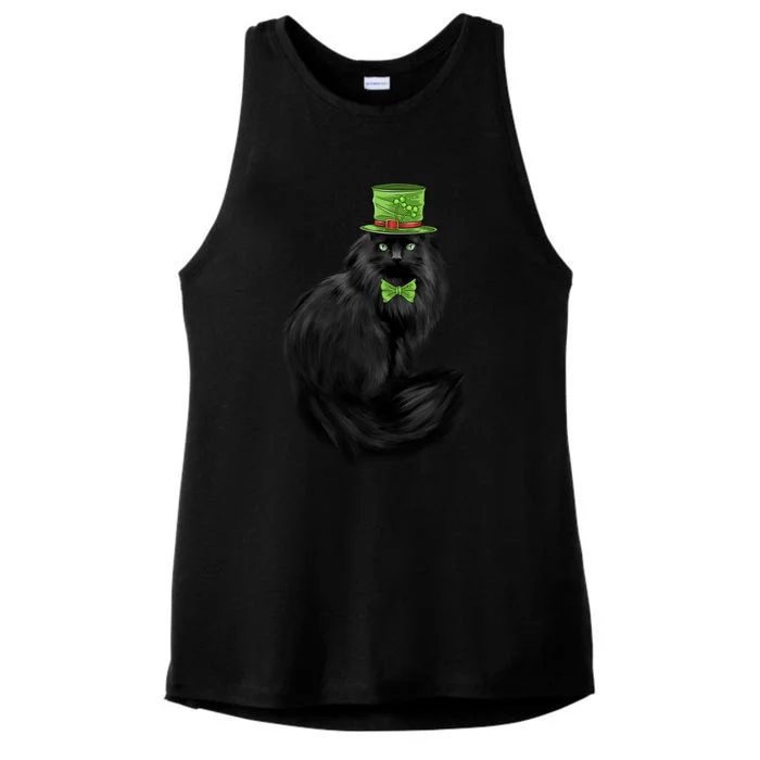 Irish Cat Lovers St Patricks Day Funny Gift Ladies Tri-Blend Wicking Tank