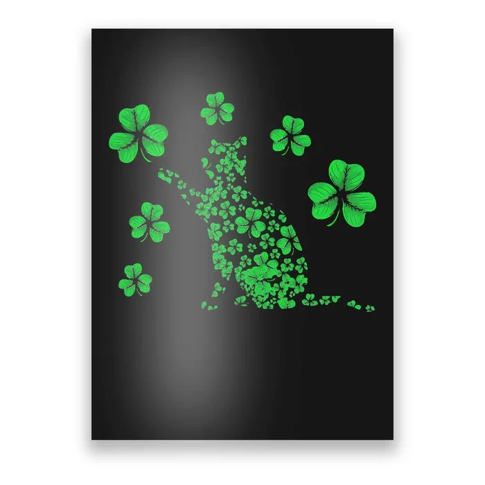 Irish Cat Lover Ireland Clover Shamrock St. Patrick's Day Poster