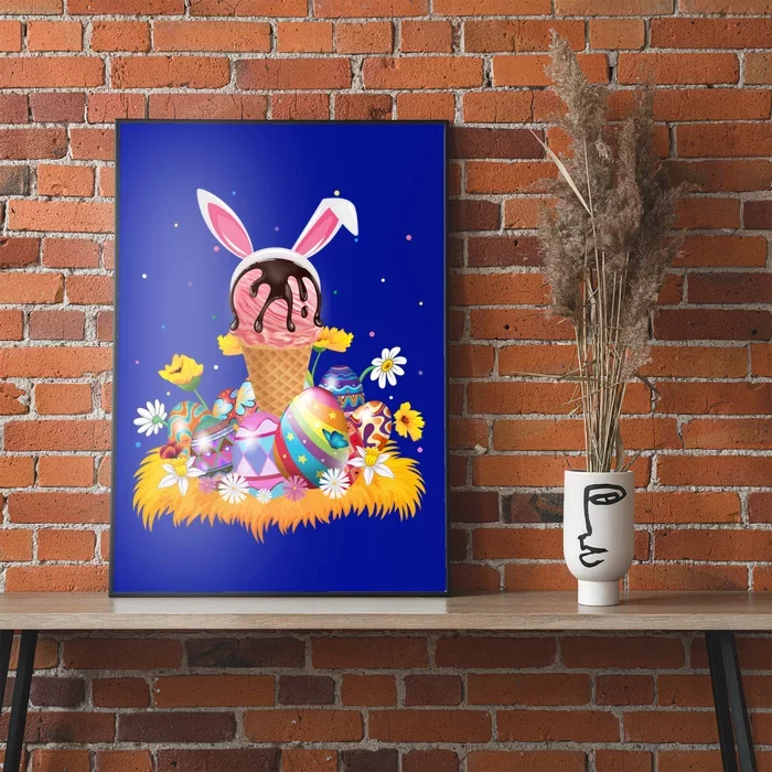 Ice Cream Lover Easter Egg Funny Ice Cream Easter Sunday Gift Poster