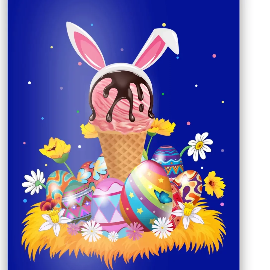 Ice Cream Lover Easter Egg Funny Ice Cream Easter Sunday Gift Poster