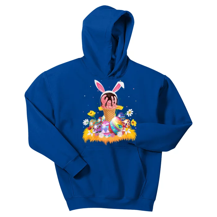 Ice Cream Lover Easter Egg Funny Ice Cream Easter Sunday Gift Kids Hoodie