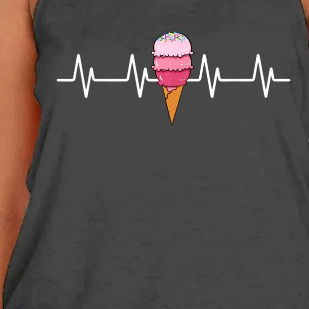 Ice Cream Lover Frozen Dessert Sweet Sorbet Cone Gelato Women's Knotted Racerback Tank