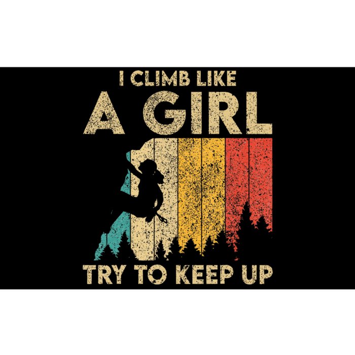 I Climb Like A Girl Vintage Rock Climbing Bouldering Bumper Sticker