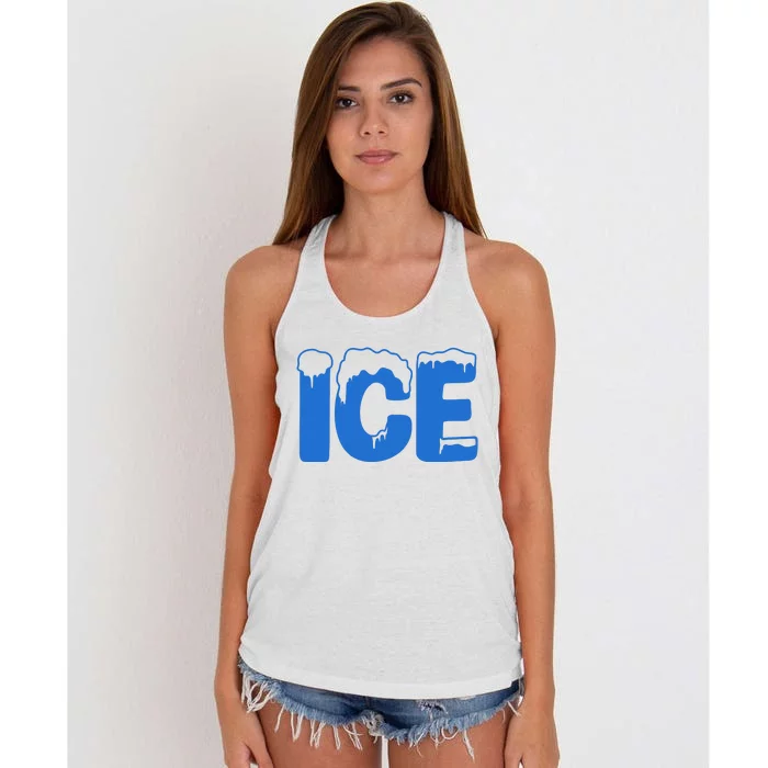 Ice Costume Logo Halloween Women's Knotted Racerback Tank