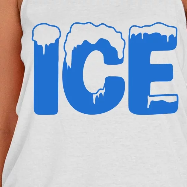 Ice Costume Logo Halloween Women's Knotted Racerback Tank