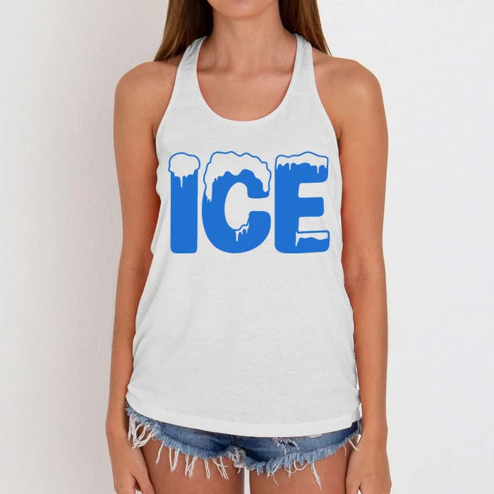 Ice Costume Logo Halloween Women's Knotted Racerback Tank