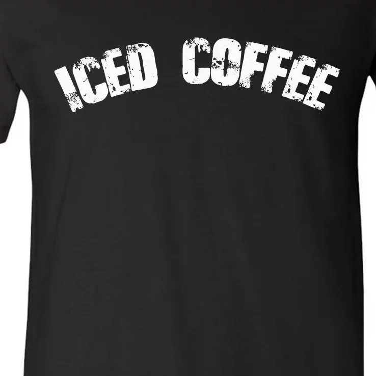 Iced Coffee Mom Dad Gift V-Neck T-Shirt