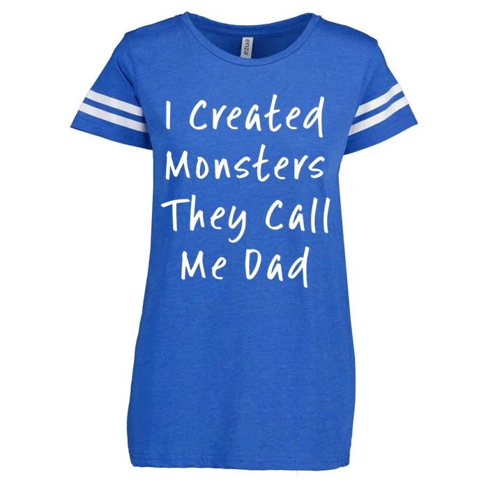 I Created Monsters They Call Me Dad Daddy Halloween Costume Gift Enza Ladies Jersey Football T-Shirt