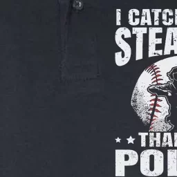 I Catch More Stealers Than The Police Funny Baseball Catcher Softstyle Adult Sport Polo