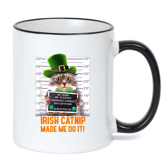 Irish Catnip Made Me Do It! Funny St. Patrick's Day Cat Gift Black Color Changing Mug