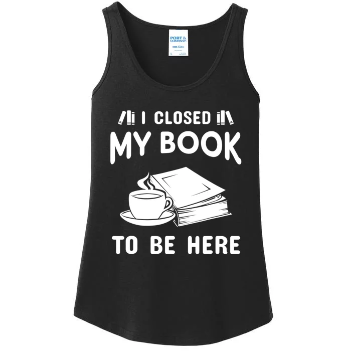 I Closed My Book To Be Here Reading Fan Ladies Essential Tank